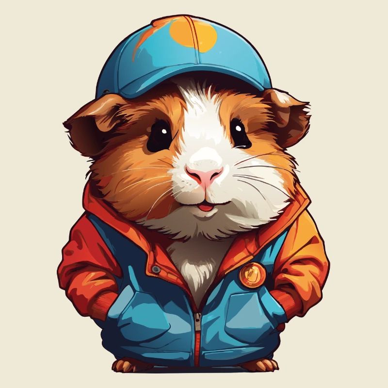 Guinea pig with hat