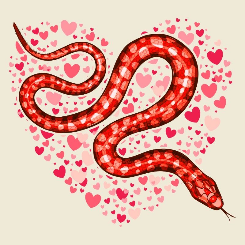 Valentinstag Schlange Ich stehle Herzen Python Lover