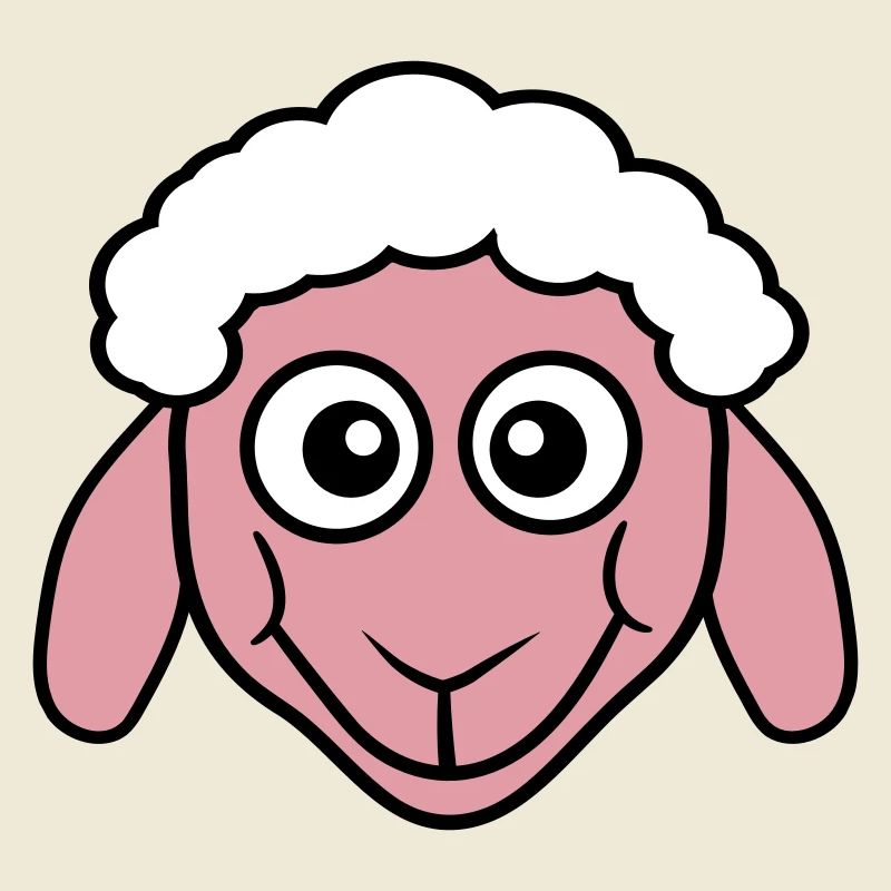 Schaf Gesicht Kopf Süß Niedlich Lamm Cool Comic