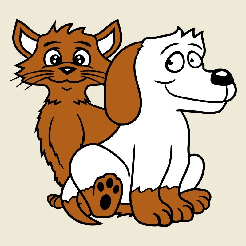 Chien Chat Deux Amis Équipe Chaton 2 Duo Équipage