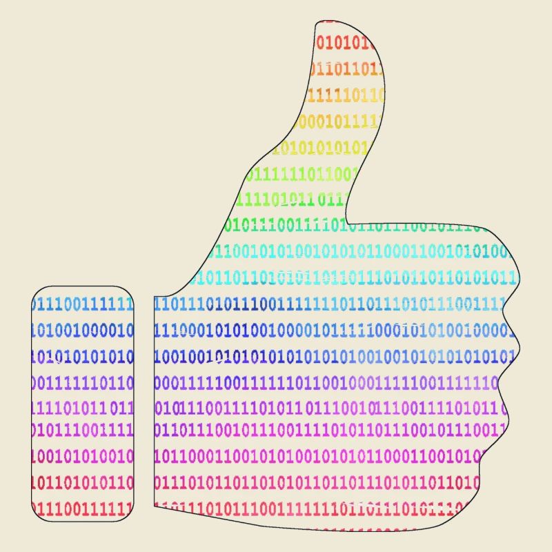 hand like binary rainbow