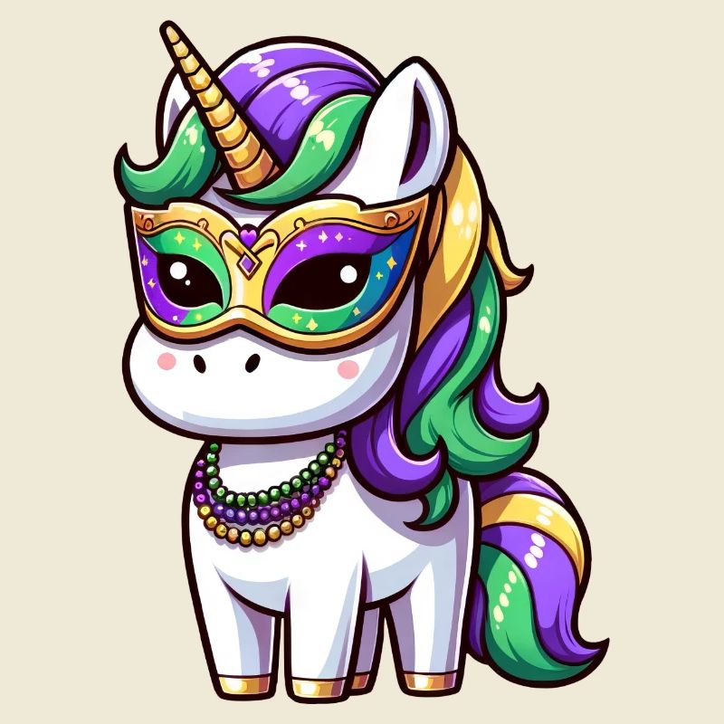 Mardi Gras Einhorn Comic Maske