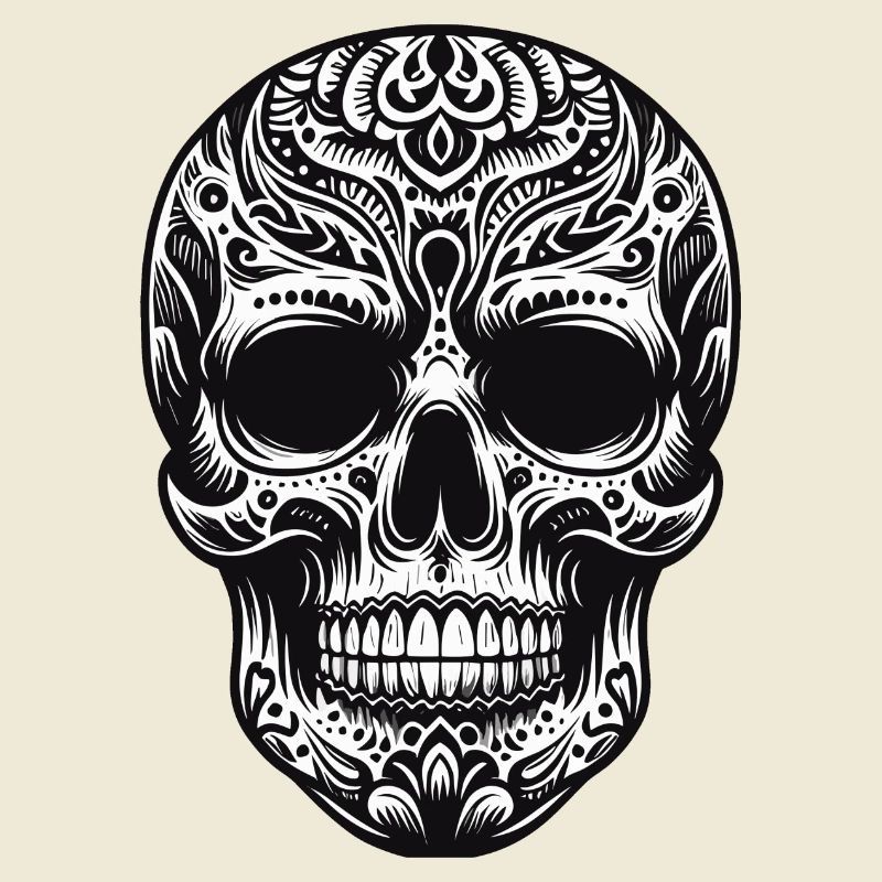 Black White Skull Pattern
