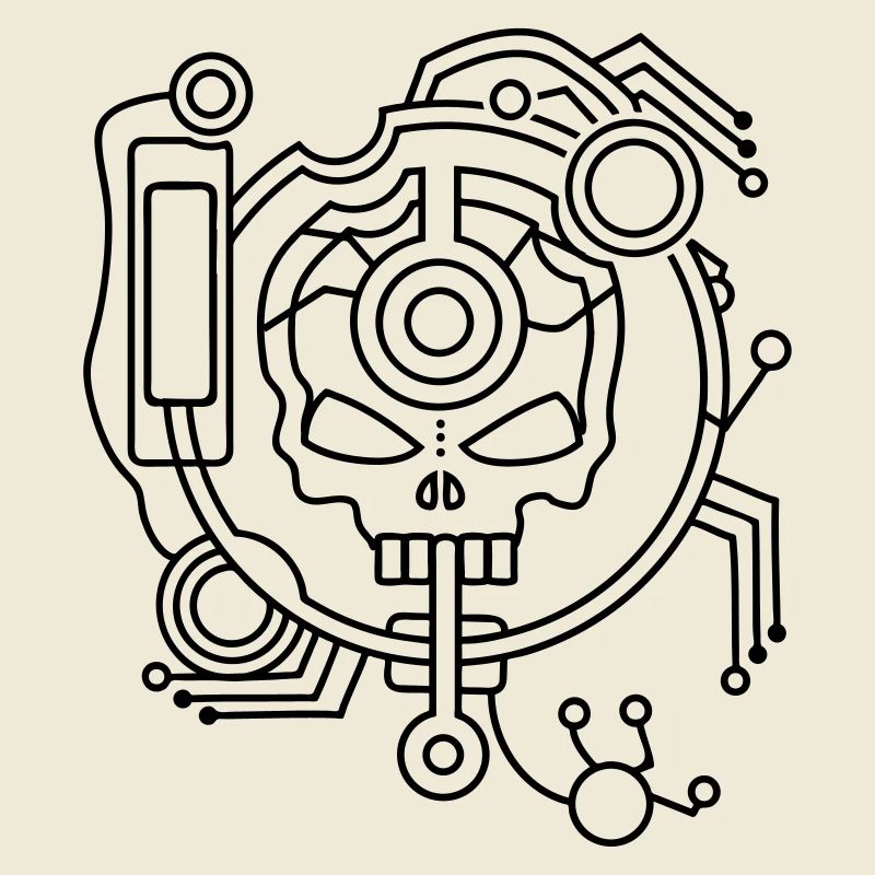 Crâne de mort cyber Skull comme circuit