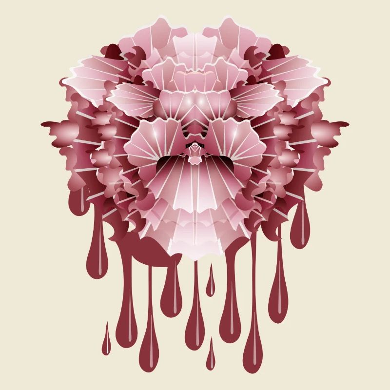 abstract pink carnation with dripping effect