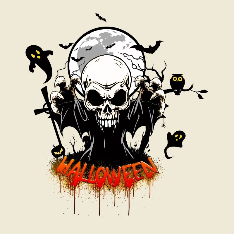 Skull with sharp teeth