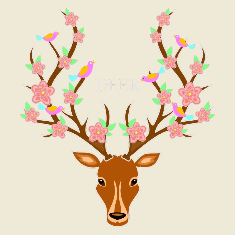 Deer with flowers in antlers