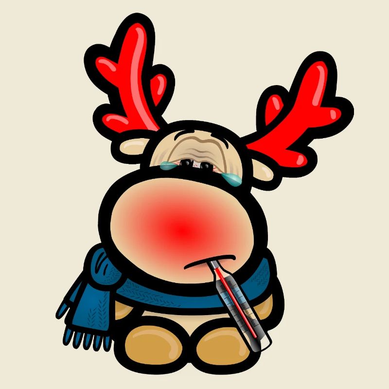 Reindeer Elmondo has the flu