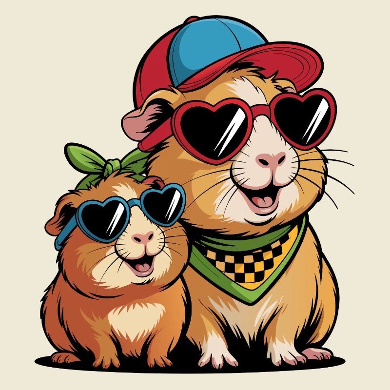 Amis cochons d’Inde mignons – Motif drôle d’animal