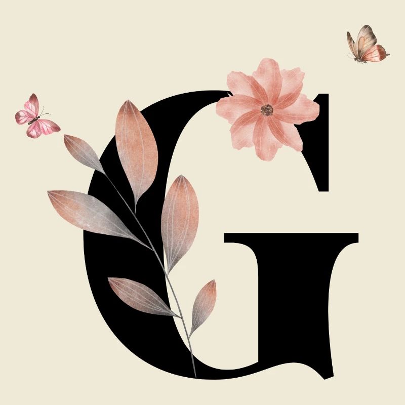 Buchstabe g Wildblumen Aquarelle