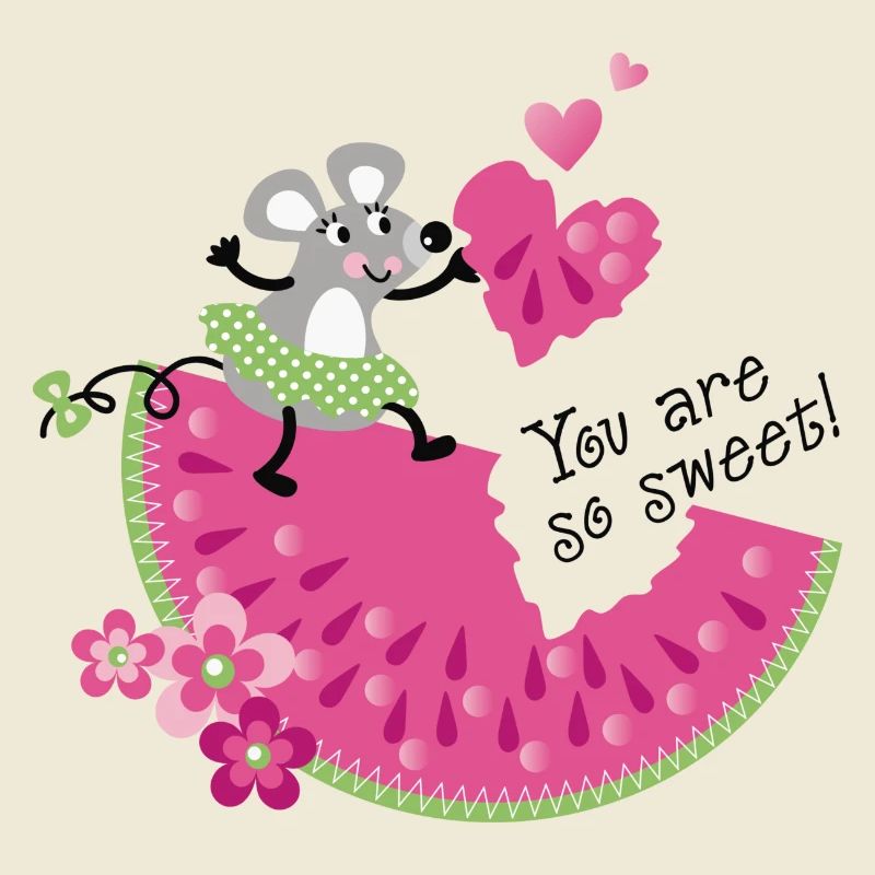 Cute Mouse with Melon