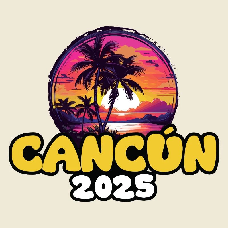Cancun 2025 Palmen Bunt