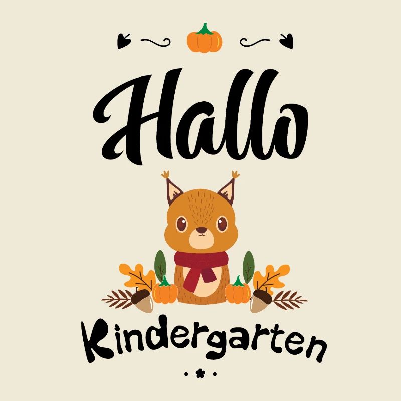 süßes Eichhörnchen Design mit Herbstmotiven