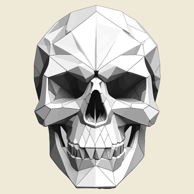 Schädel - Low Poly Design