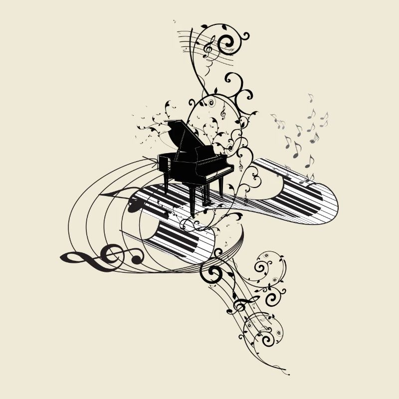 Music, piano with key