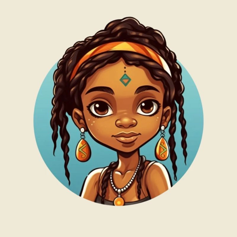 Afro Schwarz Kind Junge Mädchen Ethno Geschenkidee