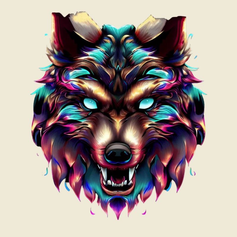 Wolfskopf Synthwave Wolf