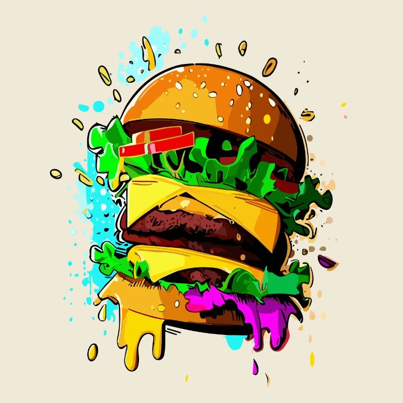 Graffiti Burger Cheeseburger coloré