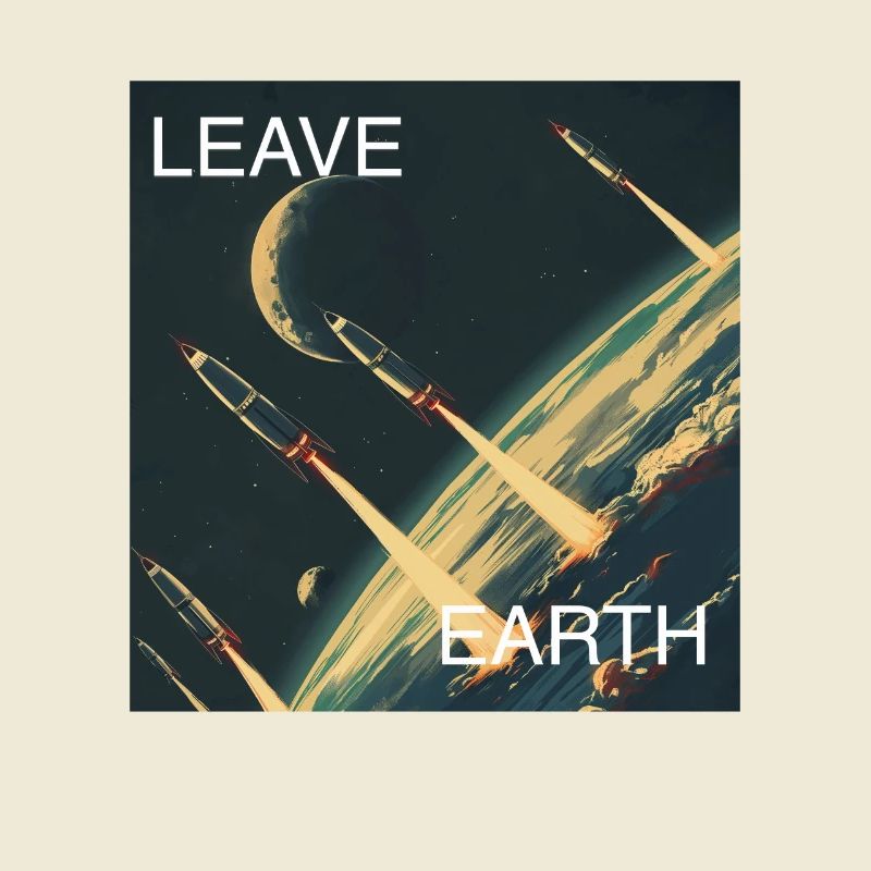 Affiche de Style rétro voyage dans l’espace « Quitter la Terre »
