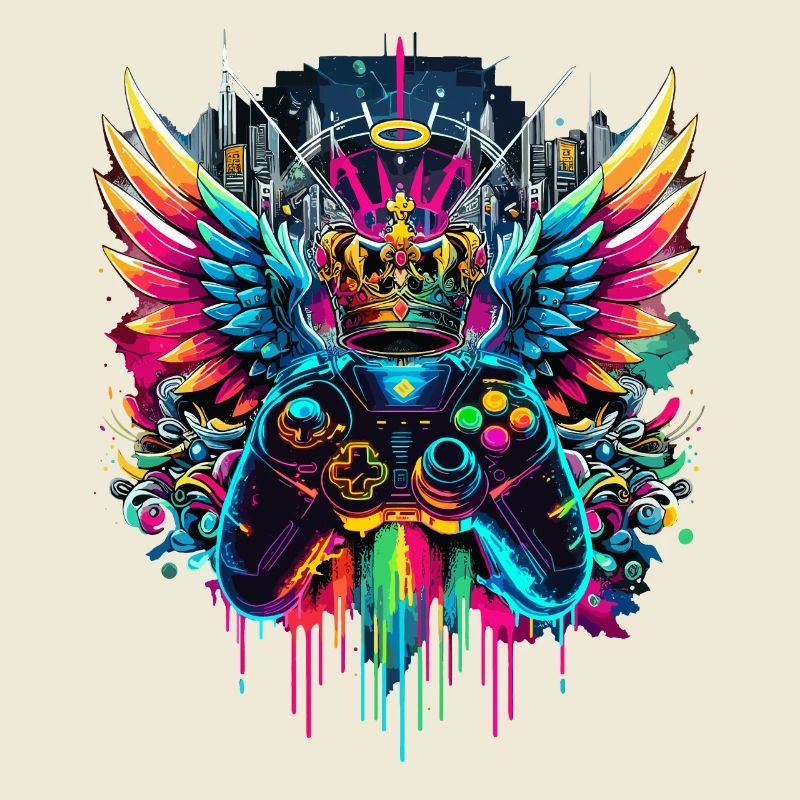 Gaming King Controller Wings Graffiti