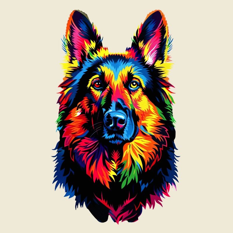 Schäferhund Bunte Farben Pop Art Hund Schäferhunde