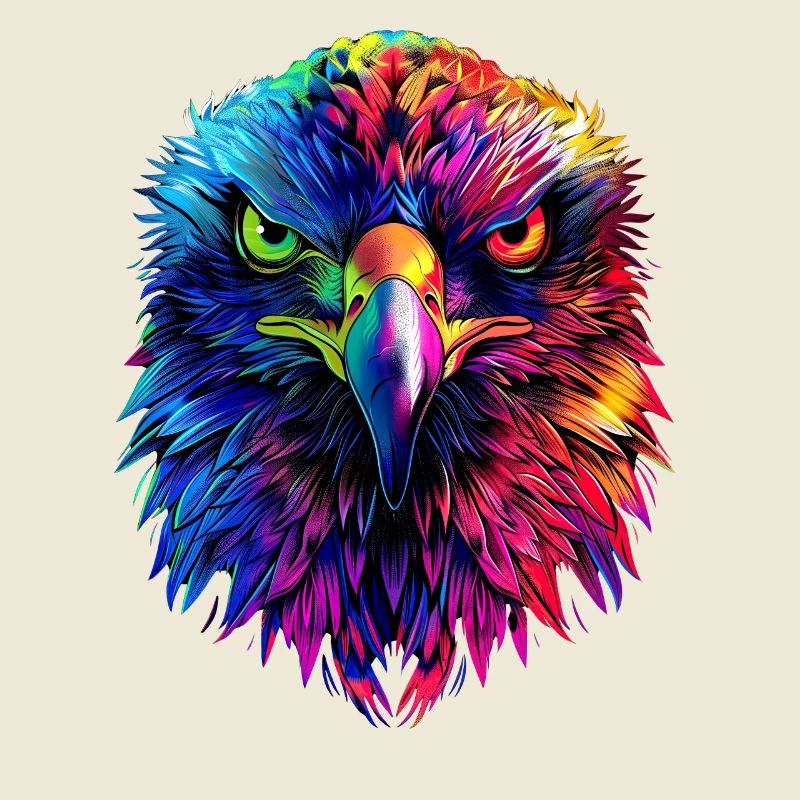 Aigle Pop Art Couleurs vives Aigle royal Pygargue à queue blanche