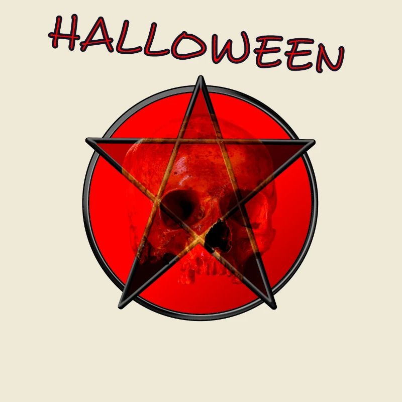 Pentagram with skull