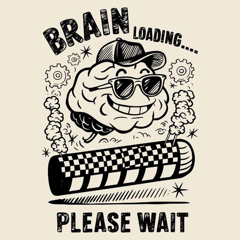 Brain Loading Lustiger Intelligenter Humor Fortschritt Kunst