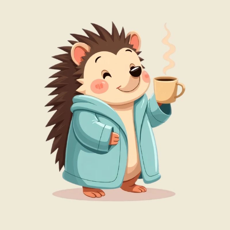 Hedgehog Mit Kaffee Pullover Design