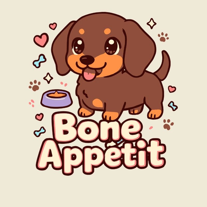 Conception d’appétit d’os de teckel mignon