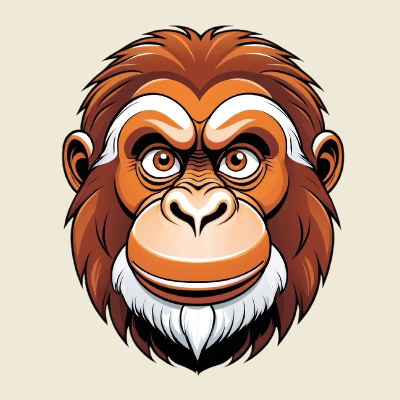Portrait graphique de singe dans des tons chauds
