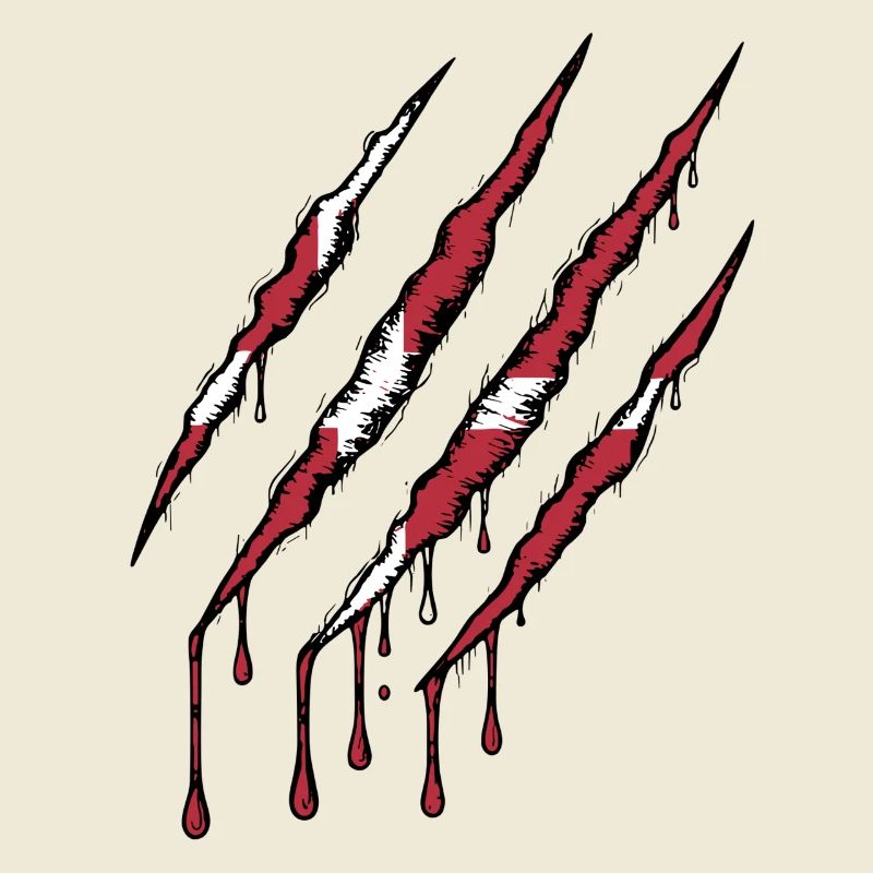 Danemark griffe grunge dannebrog drapeau scratch