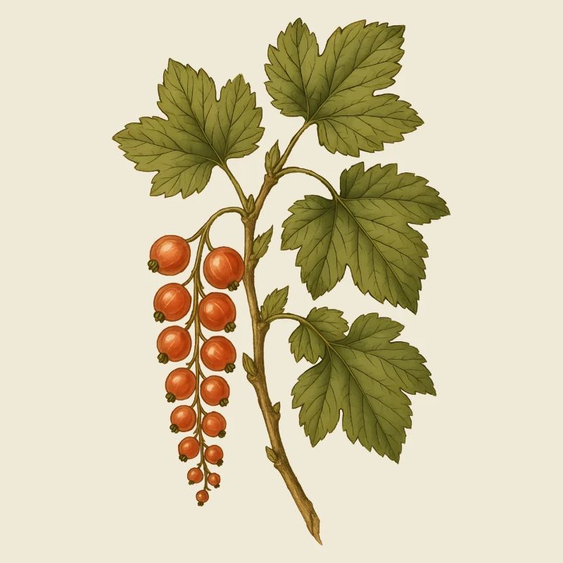 Red Currant Botanical Vintage Art