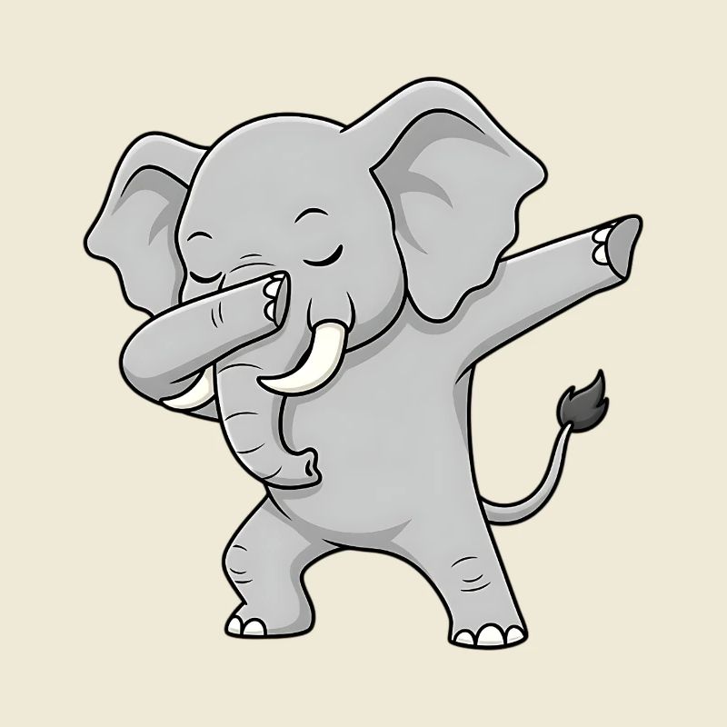Éléphant cool dans le style dabbing