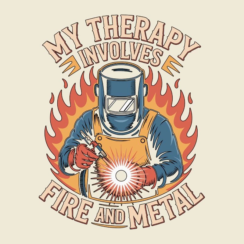 Welder My Therapy Involves Fire Mechanic Workshop