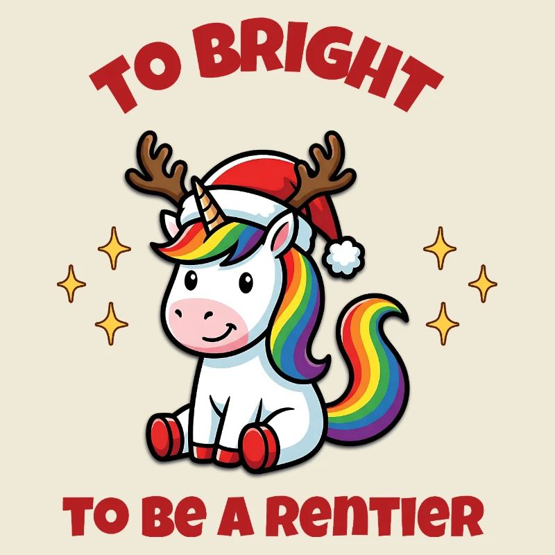 Fabuleuse licorne de Noël arc-en-ciel