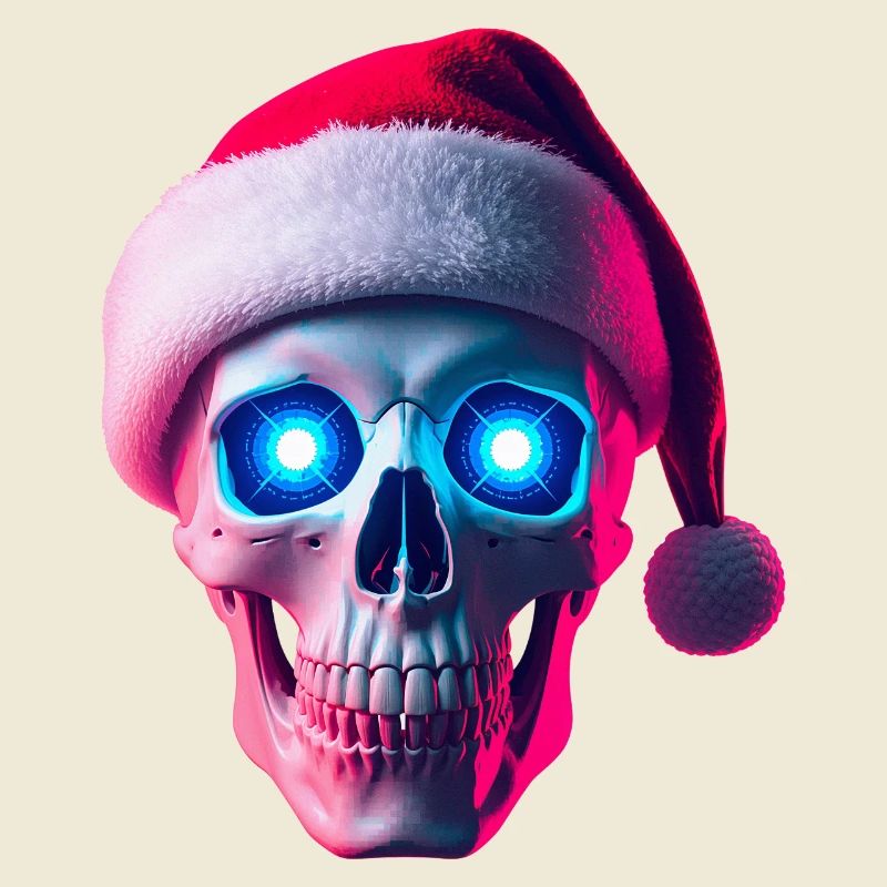 Neon-Schädel-Weihnachtsmann