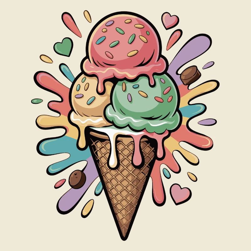 Bunte Eiscreme Explosion