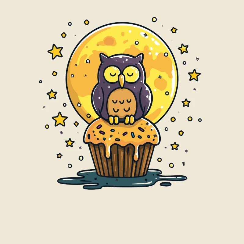 Nacht Eulen Cupcake