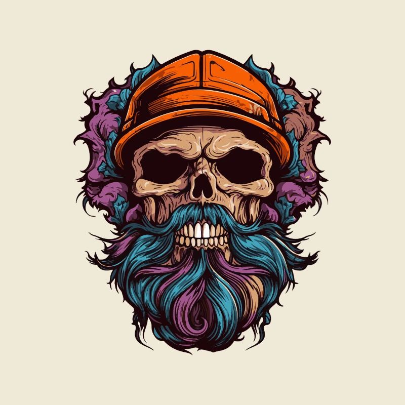 Skull with Beard