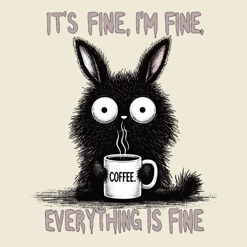 Its Fine Im Fine Coffee Rabbit Humor
