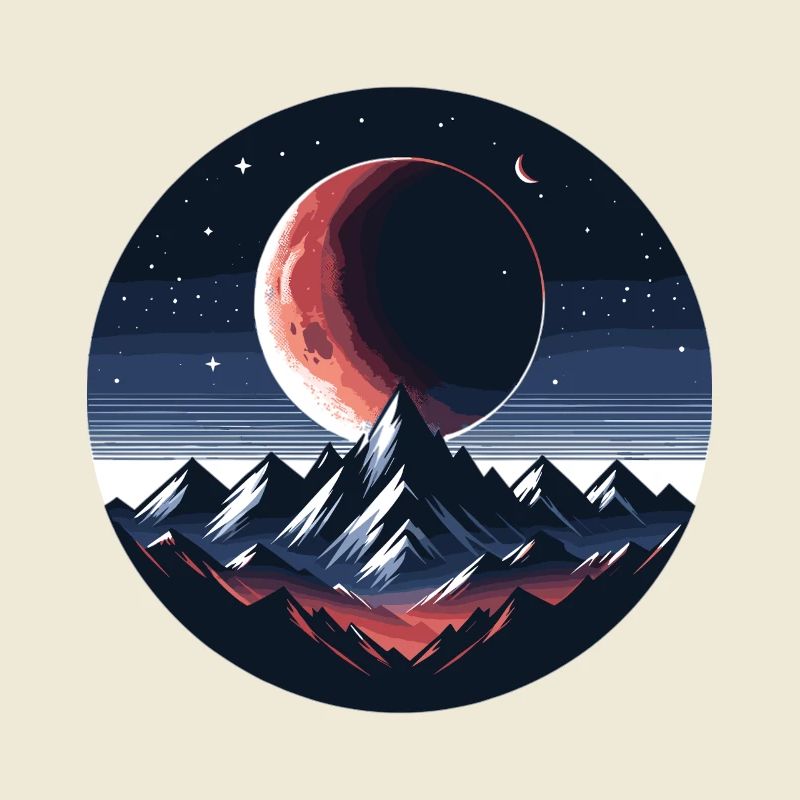 Moonlight over mountain range