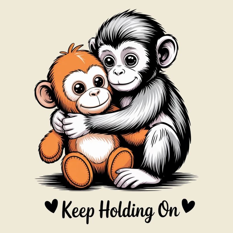 Keep Holding On Monkey Hug