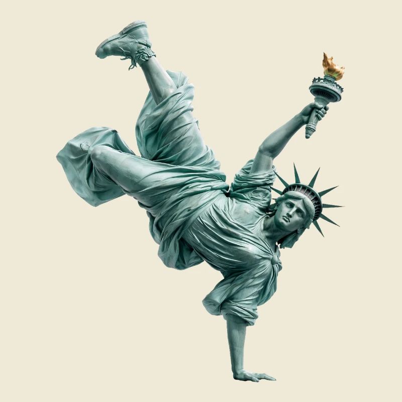 Freiheitsstatue Breakdancing