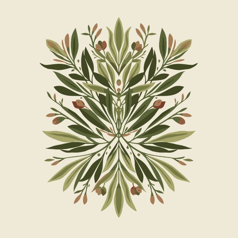 Feuilles Mandala Vert