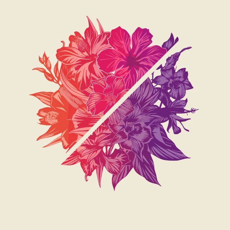 Flowers & Rainbow Diagonal