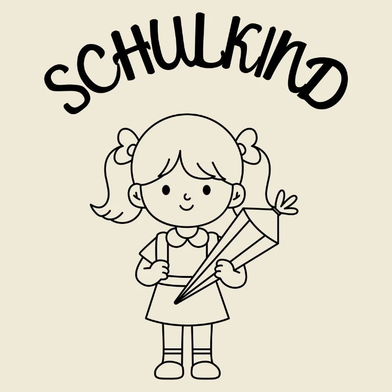 Schulkind Mädchen Einschulung Schultüte