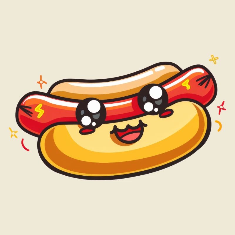 Conception de dessin animé de hot-dog