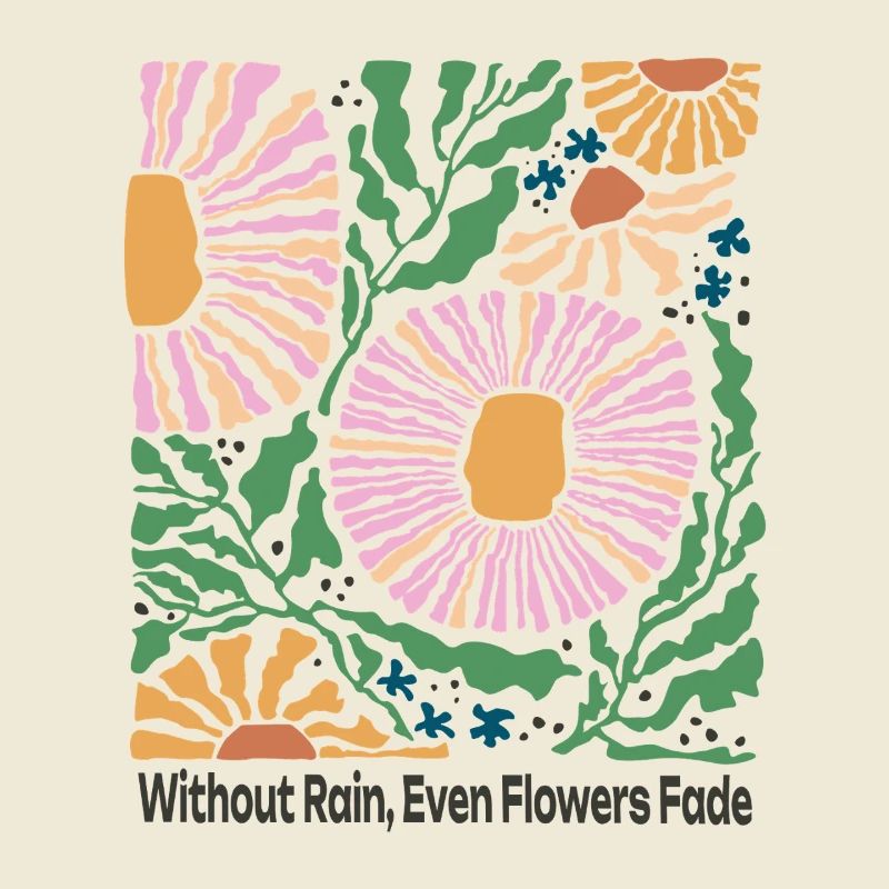 Without Rain Blumen Design Retro Stil