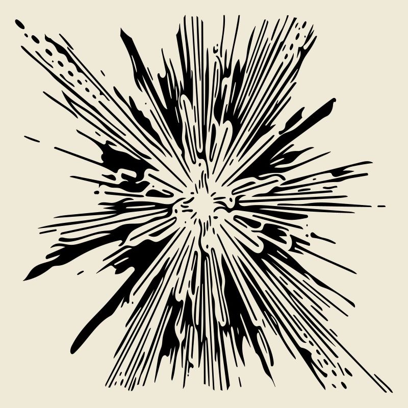 Explosion - Vintage Vector Lignes